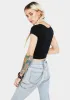 Black Cap Sleeve Seamless Cami Tee sold by Dolls Kill