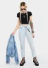 Black Cap Sleeve Seamless Cami Tee sold by Dolls Kill