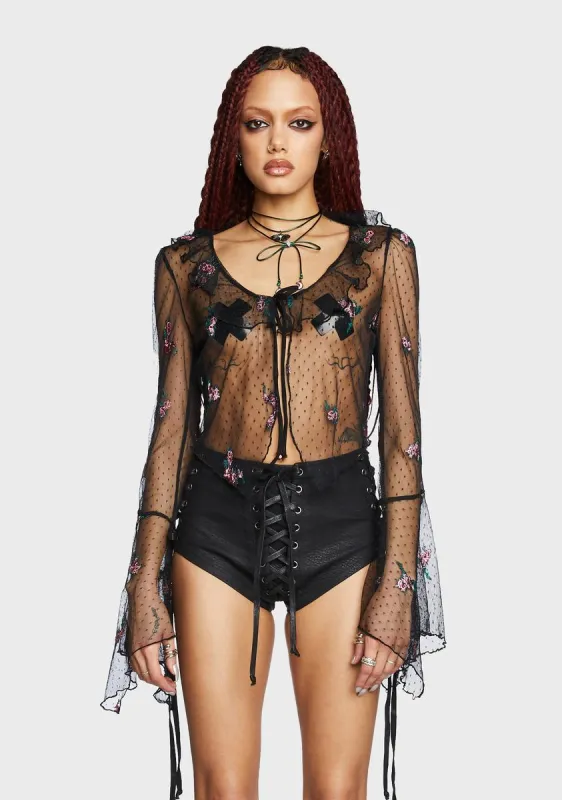 Be Gentle With Me Sheer Blouse sold by Dolls Kill
