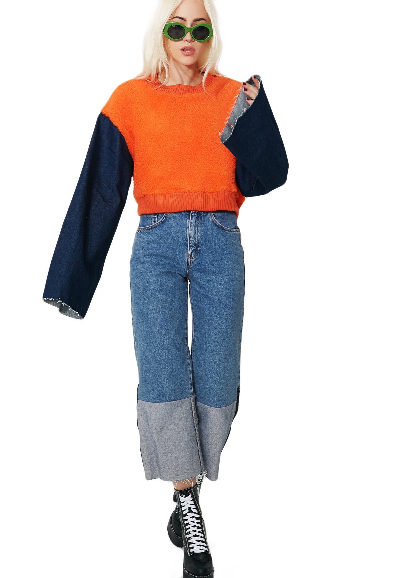 Double Crosser Cropped Sweatshirt sold by Dolls Kill product image thumbnail 5