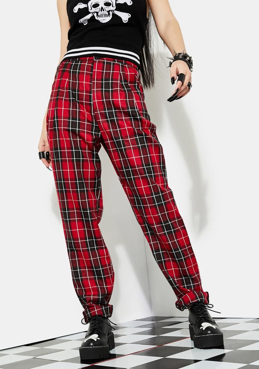 Hate To Love Plaid Trousers sold by Dolls Kill