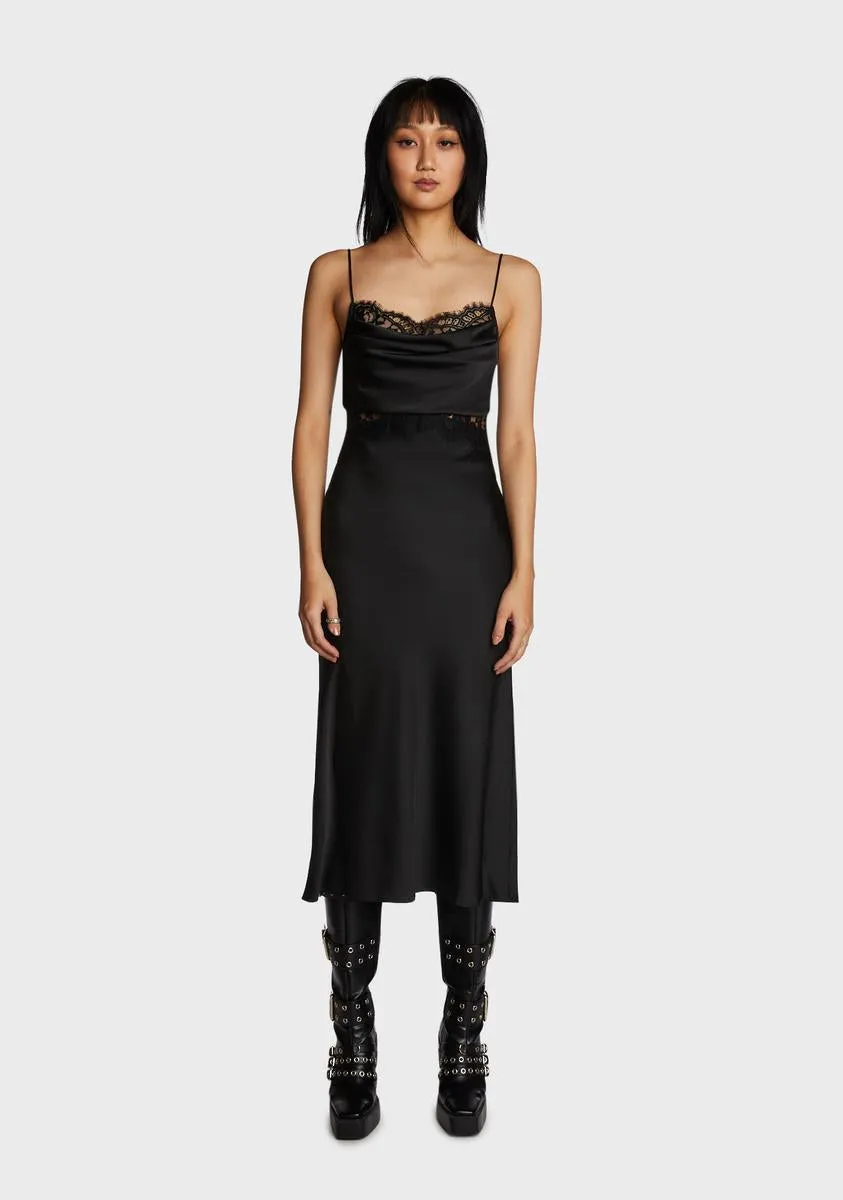Nightly Moments Satin Midi Dress sold by Dolls Kill