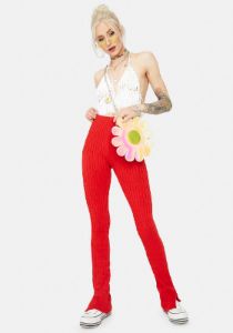 Hot Trouble Ribbed Leggings sold by Dolls Kill