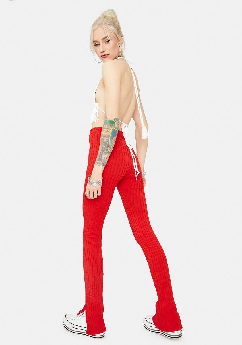 Hot Trouble Ribbed Leggings sold by Dolls Kill product image thumbnail 4