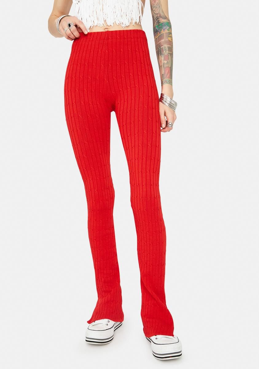 Hot Trouble Ribbed Leggings sold by Dolls Kill