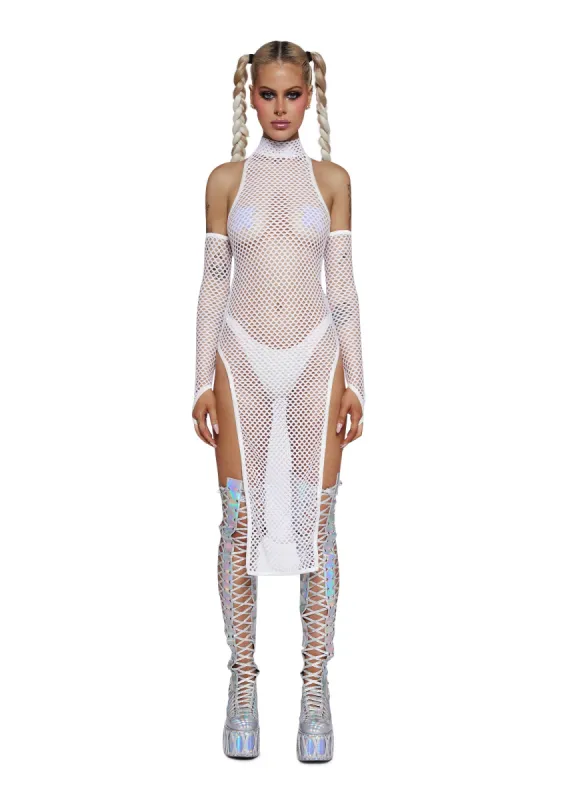 Festival Dreamer Maxi Dress And Gloves Set - White sold by Dolls Kill