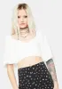 Pure Perfect Poetry Puff Sleeve Crop Top sold by Dolls Kill