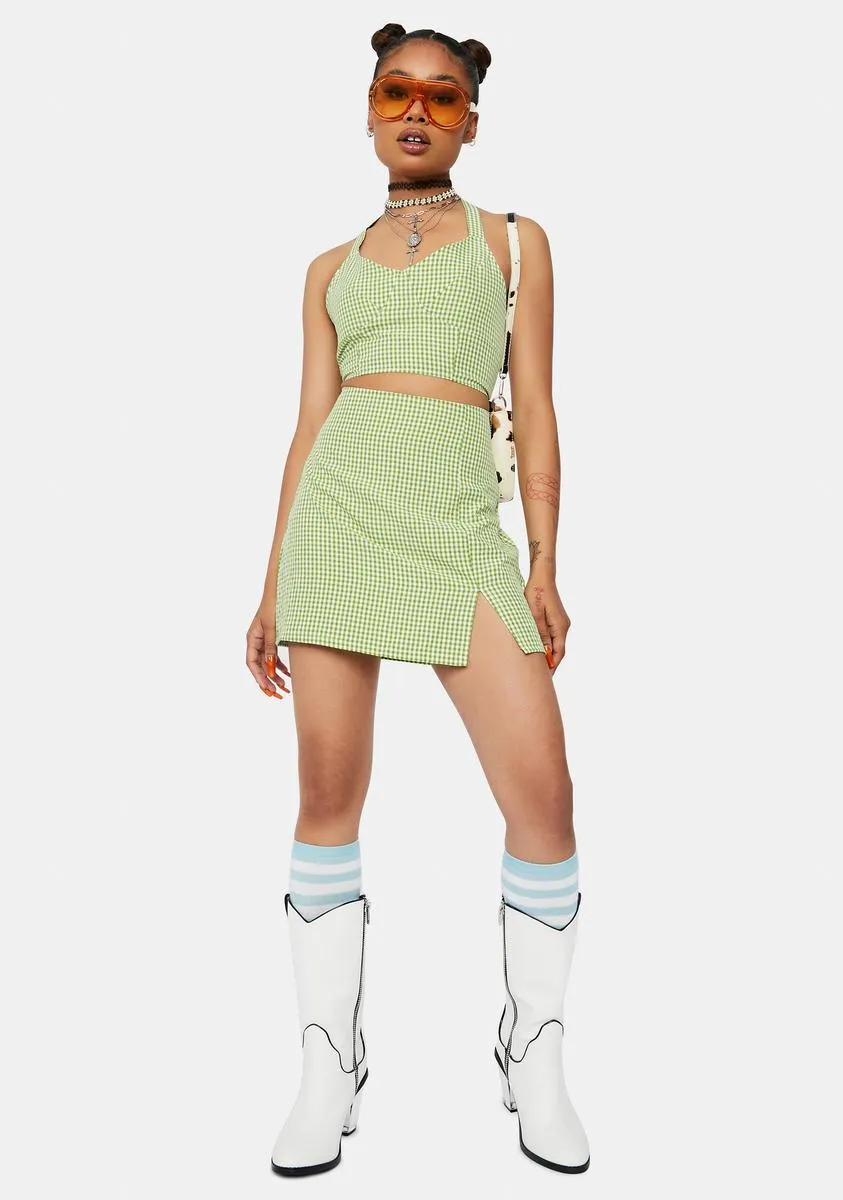 Isle Call Me L8r Gingham Mini Skirt Set sold by Dolls Kill product image thumbnail 3