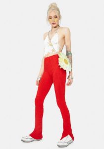 Hot Trouble Ribbed Leggings sold by Dolls Kill