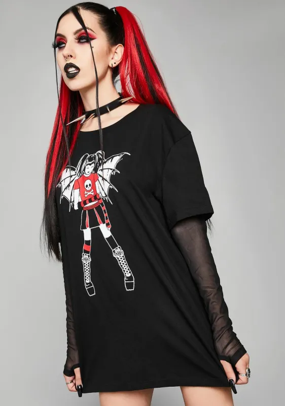 Miss Misery Layered Graphic Tee sold by Dolls Kill
