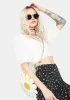 Pure Perfect Poetry Puff Sleeve Crop Top sold by Dolls Kill