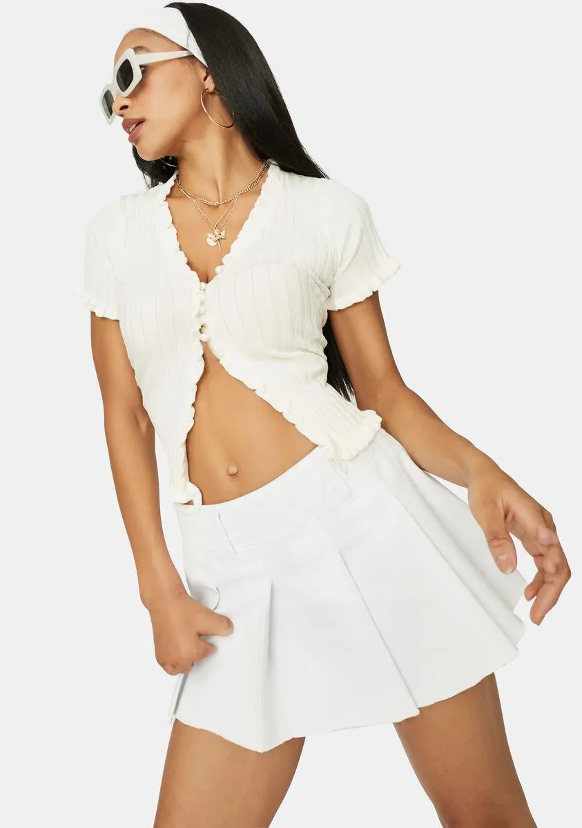 Ivory Figure It Out Ribbed Cardigan sold by Dolls Kill product image thumbnail 2