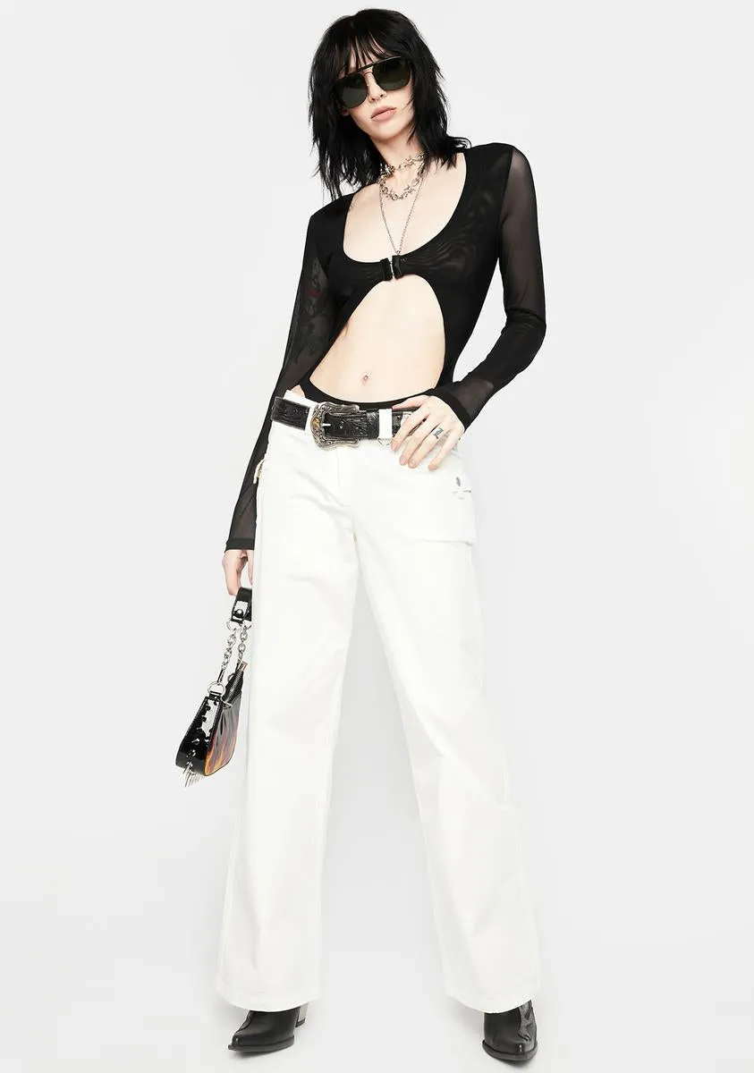 Black Cut-Out Front Mesh Bodysuit sold by Dolls Kill product image thumbnail 3