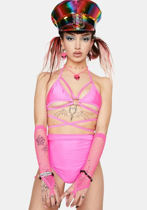 Pink Butterfly Kisses Wrap Top sold by Dolls Kill