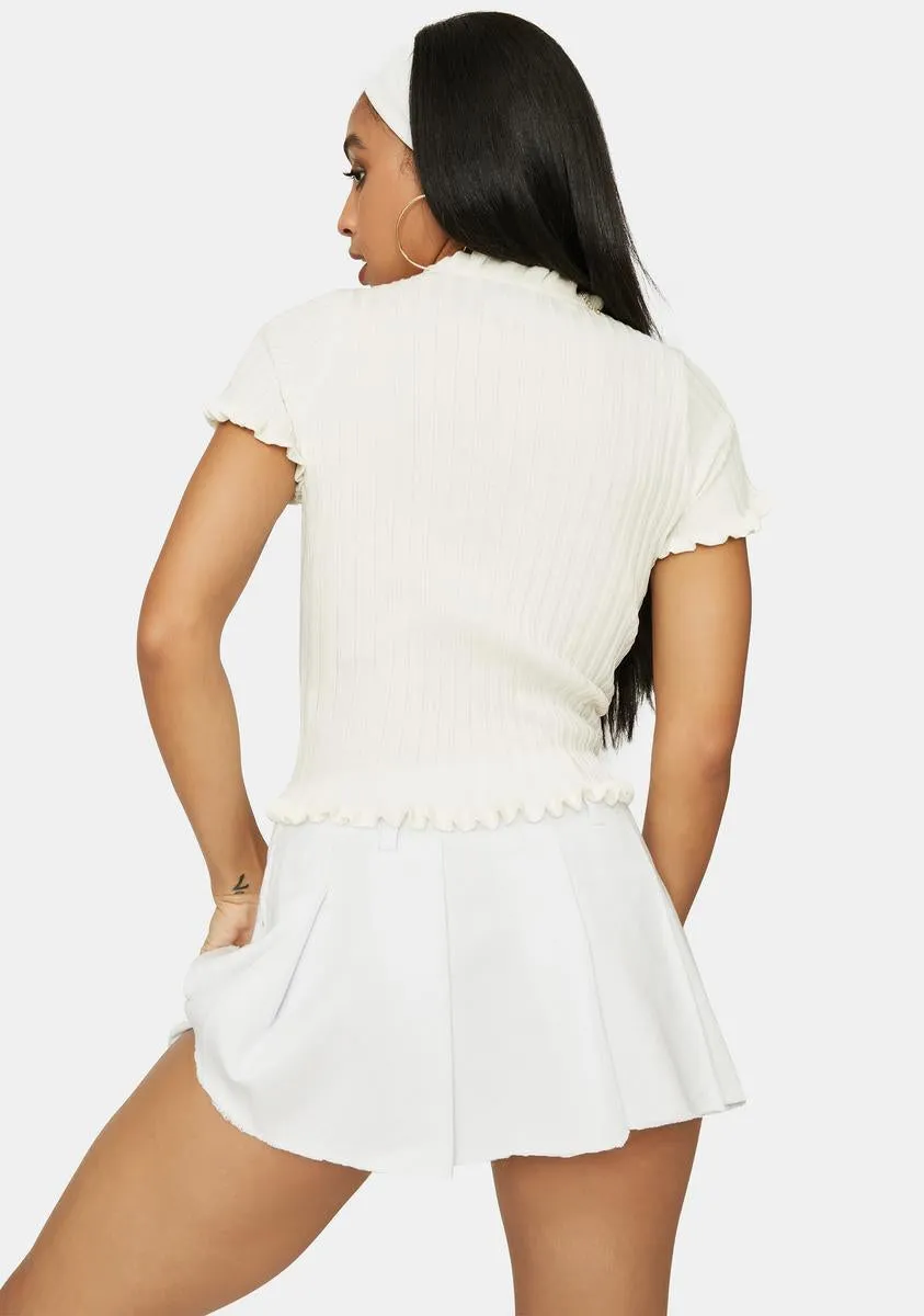 Ivory Figure It Out Ribbed Cardigan sold by Dolls Kill product image thumbnail 4