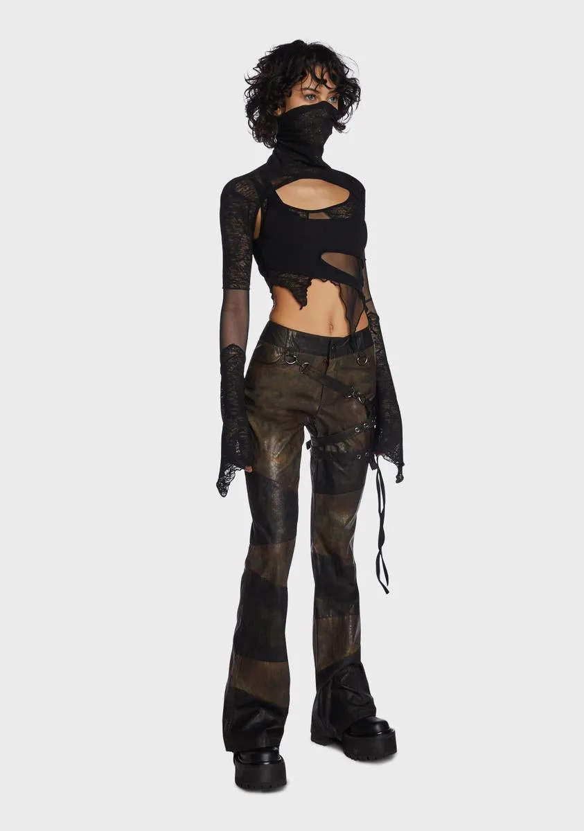 Echo Patchwork Flare Pants sold by Dolls Kill product image thumbnail 5