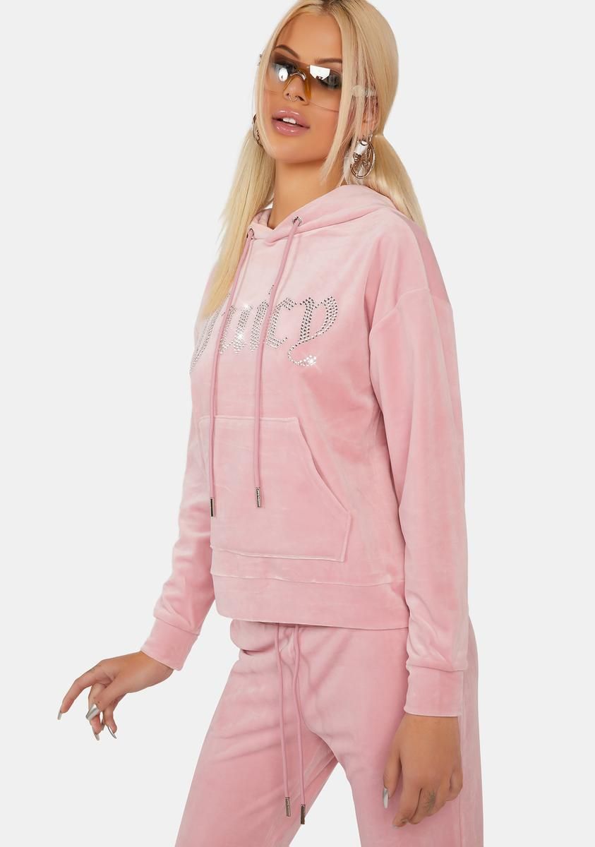 Rose Oversized Big Bling Velour Hoodie sold by Dolls Kill product image thumbnail 2