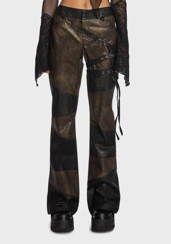 Echo Patchwork Flare Pants sold by Dolls Kill