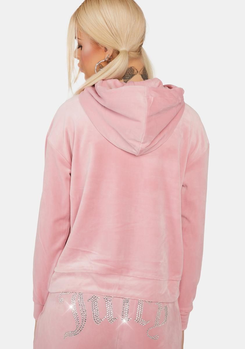 Rose Oversized Big Bling Velour Hoodie sold by Dolls Kill product image thumbnail 4