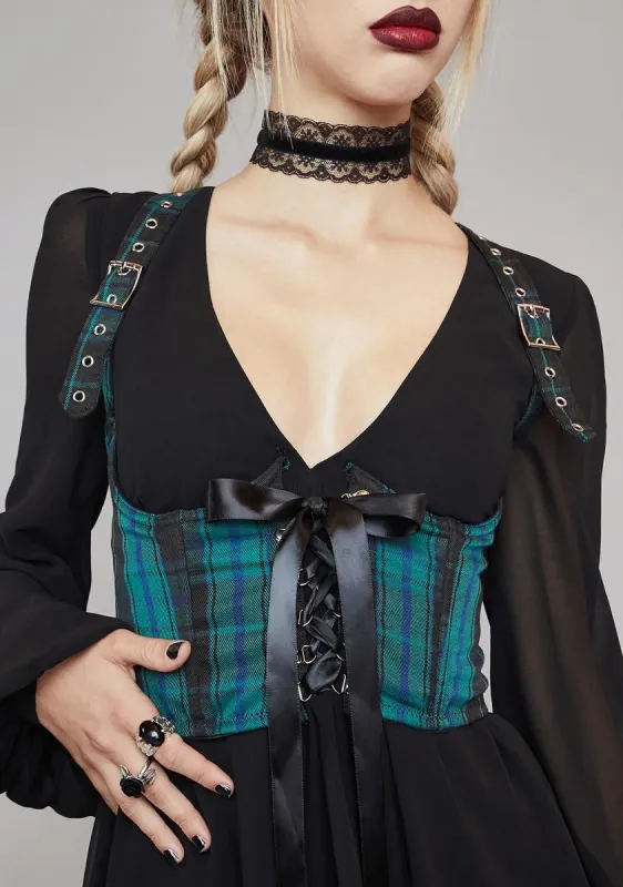 Deathly Bored Plaid Underbust Corset sold by Dolls Kill