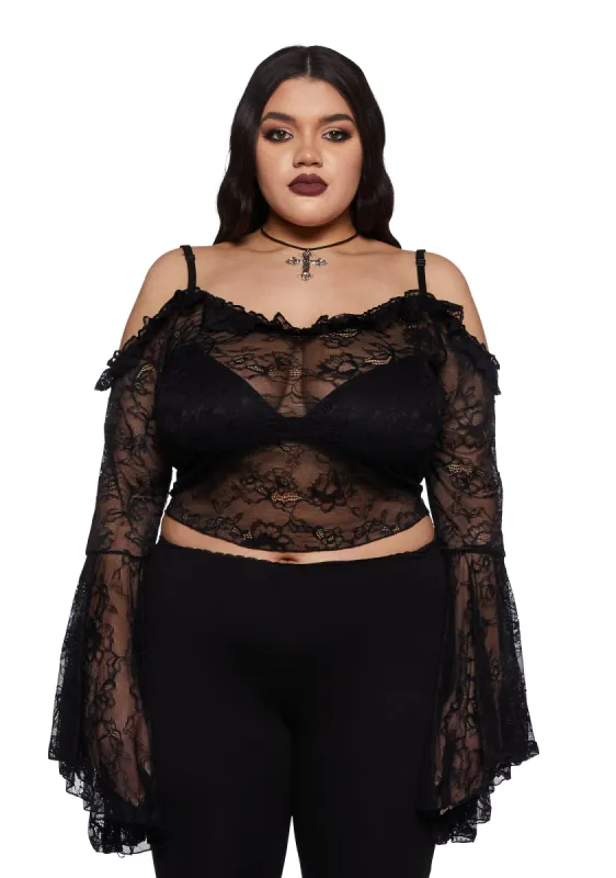 Plus Gothic With Grace Mesh Top sold by Dolls Kill