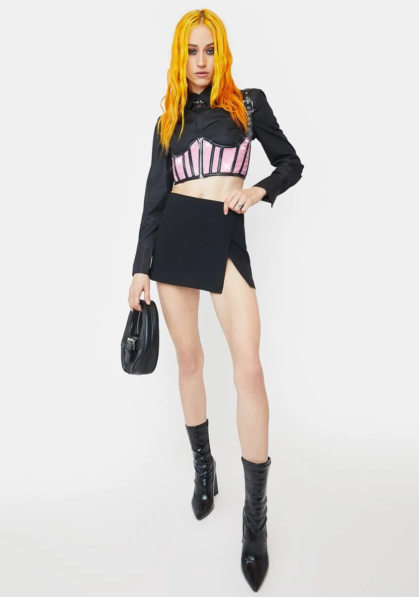 Recycled Brown Geo Mesh Crop Top sold by Dolls Kill product image thumbnail 4