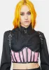Recycled Brown Geo Mesh Crop Top sold by Dolls Kill