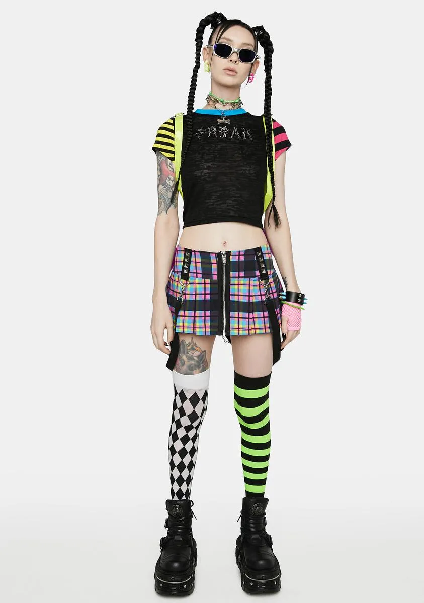 Paint The Town Plaid Mini Skirt sold by Dolls Kill product image thumbnail 3