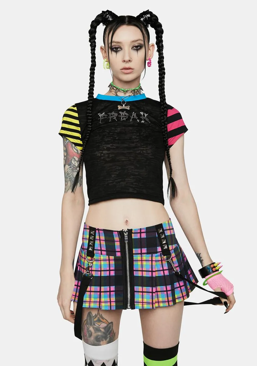 Paint The Town Plaid Mini Skirt sold by Dolls Kill product image thumbnail 2