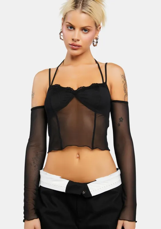 Luella Off The Shoulder Mesh Top sold by Dolls Kill