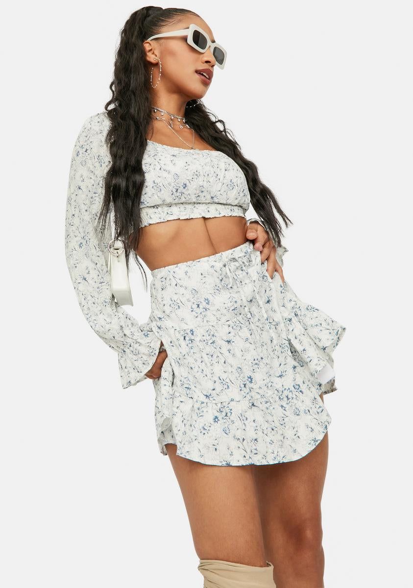 Hidden Cottage Floral Tiered Mini Skirt sold by Dolls Kill product image thumbnail 2