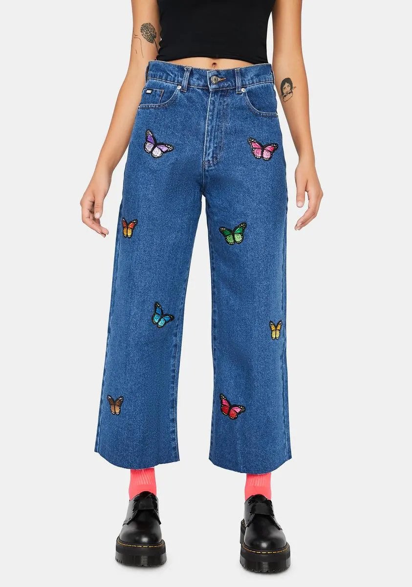 Butterfly Skater Jeans sold by Dolls Kill