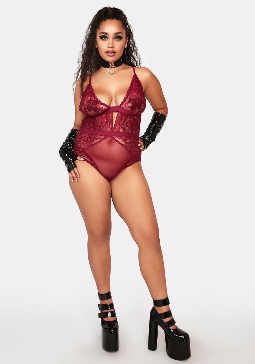 Plus Heart To Heart Lace Bodysuit sold by Dolls Kill product image thumbnail 5