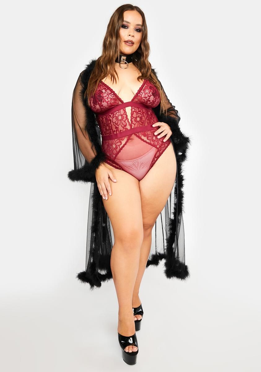 Plus Heart To Heart Lace Bodysuit sold by Dolls Kill product image thumbnail 2