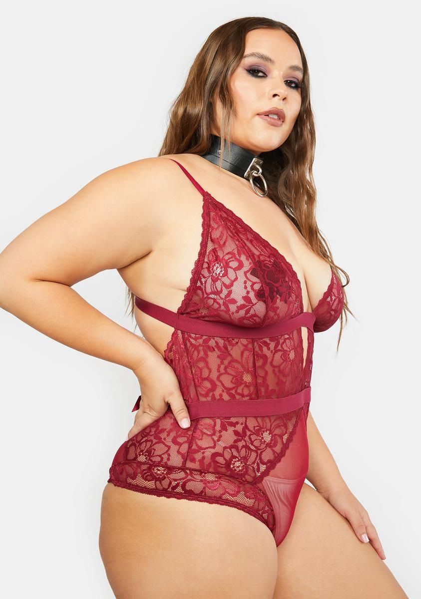 Plus Heart To Heart Lace Bodysuit sold by Dolls Kill product image thumbnail 3