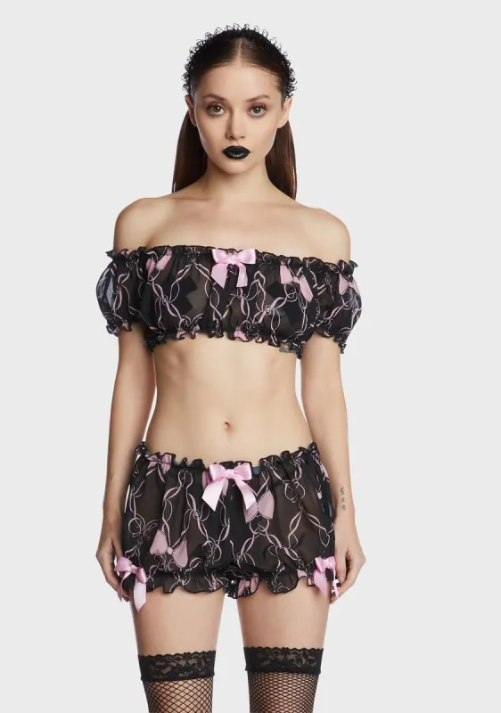 Tightly Wound Chiffon Crop Top sold by Dolls Kill