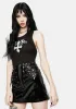 Vinyl Lace-Up Mini Skirt sold by Dolls Kill