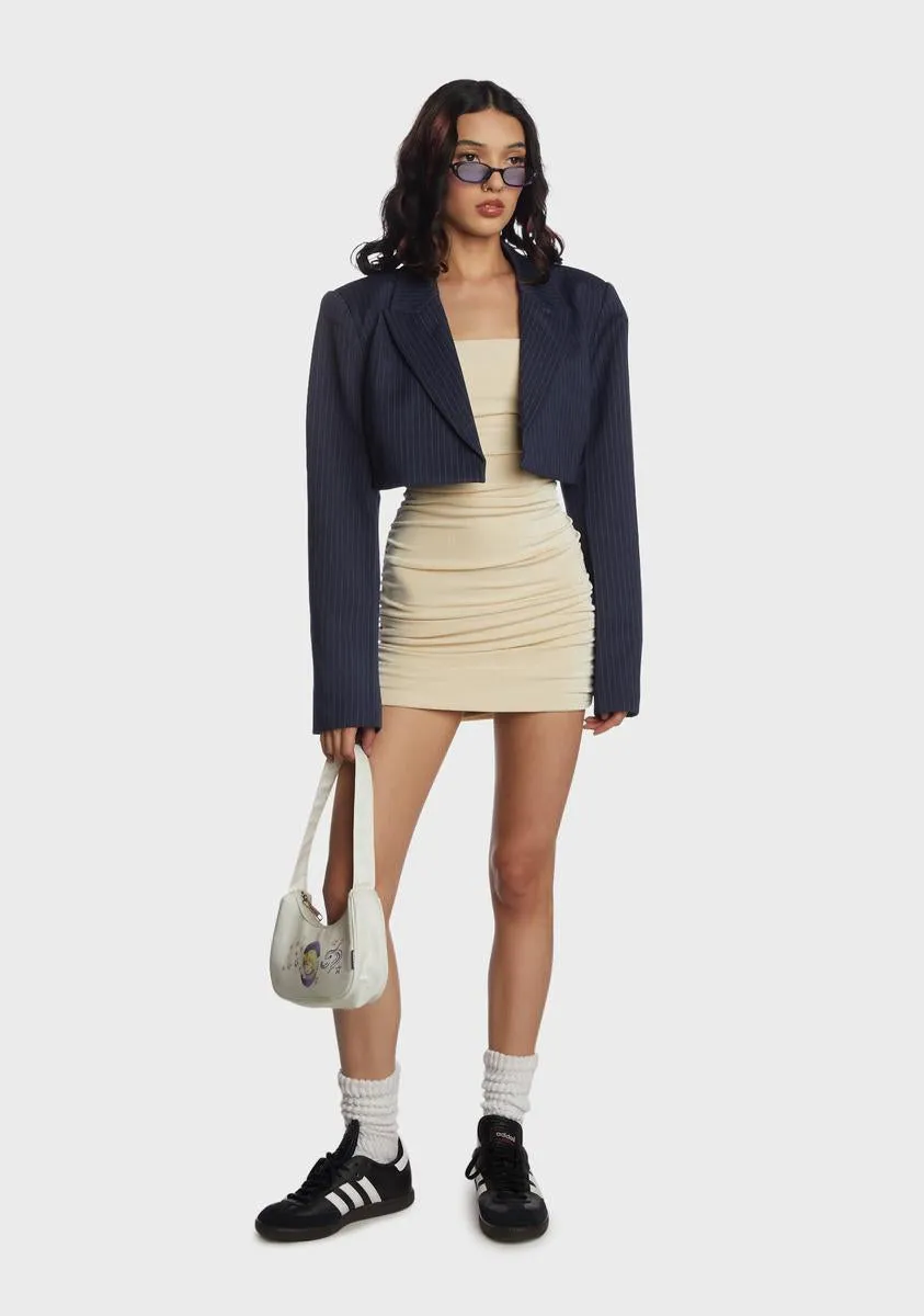 Taupe Snatched My Heart Mini Dress sold by Dolls Kill product image thumbnail 5