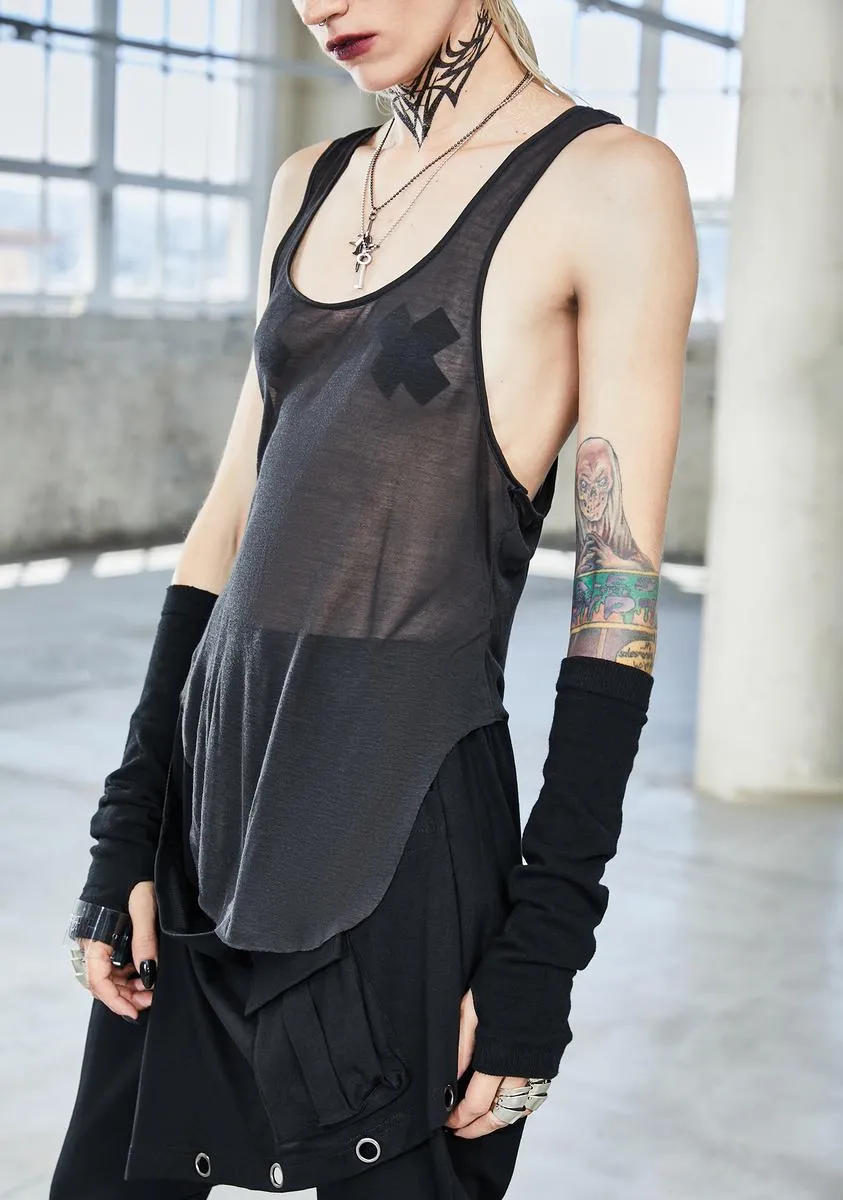 Bassline Sheer Racerback Tank sold by Dolls Kill product image thumbnail 4
