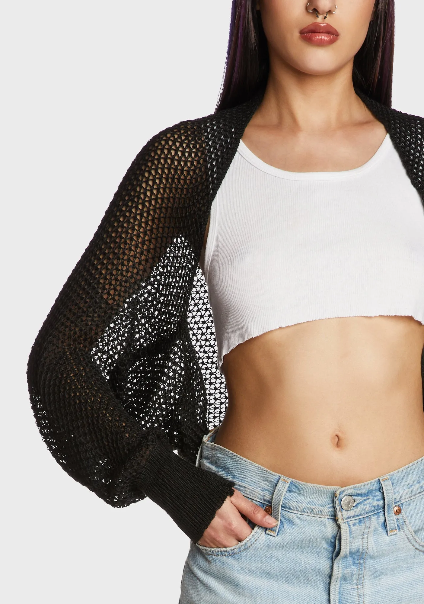 Break Time Knit Shrug sold by Dolls Kill product image thumbnail 5