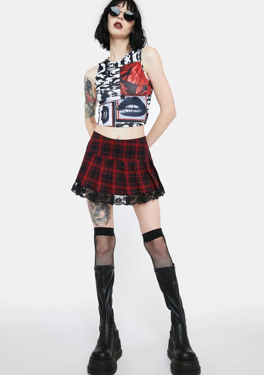 Smack Talk Patchwork Crop Top sold by Dolls Kill product image thumbnail 3
