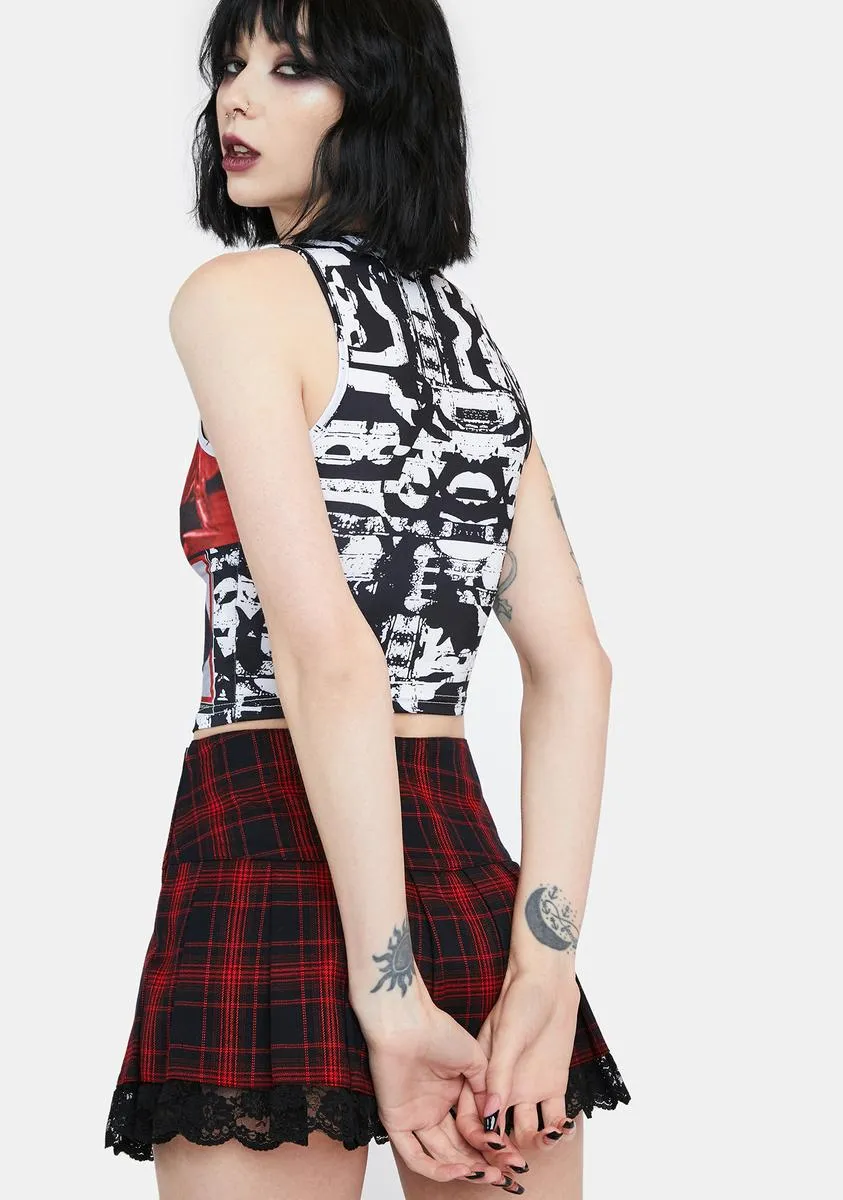 Smack Talk Patchwork Crop Top sold by Dolls Kill product image thumbnail 4