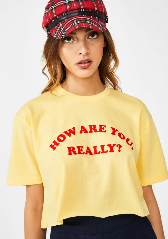 How Are You Crop Tee sold by Dolls Kill
