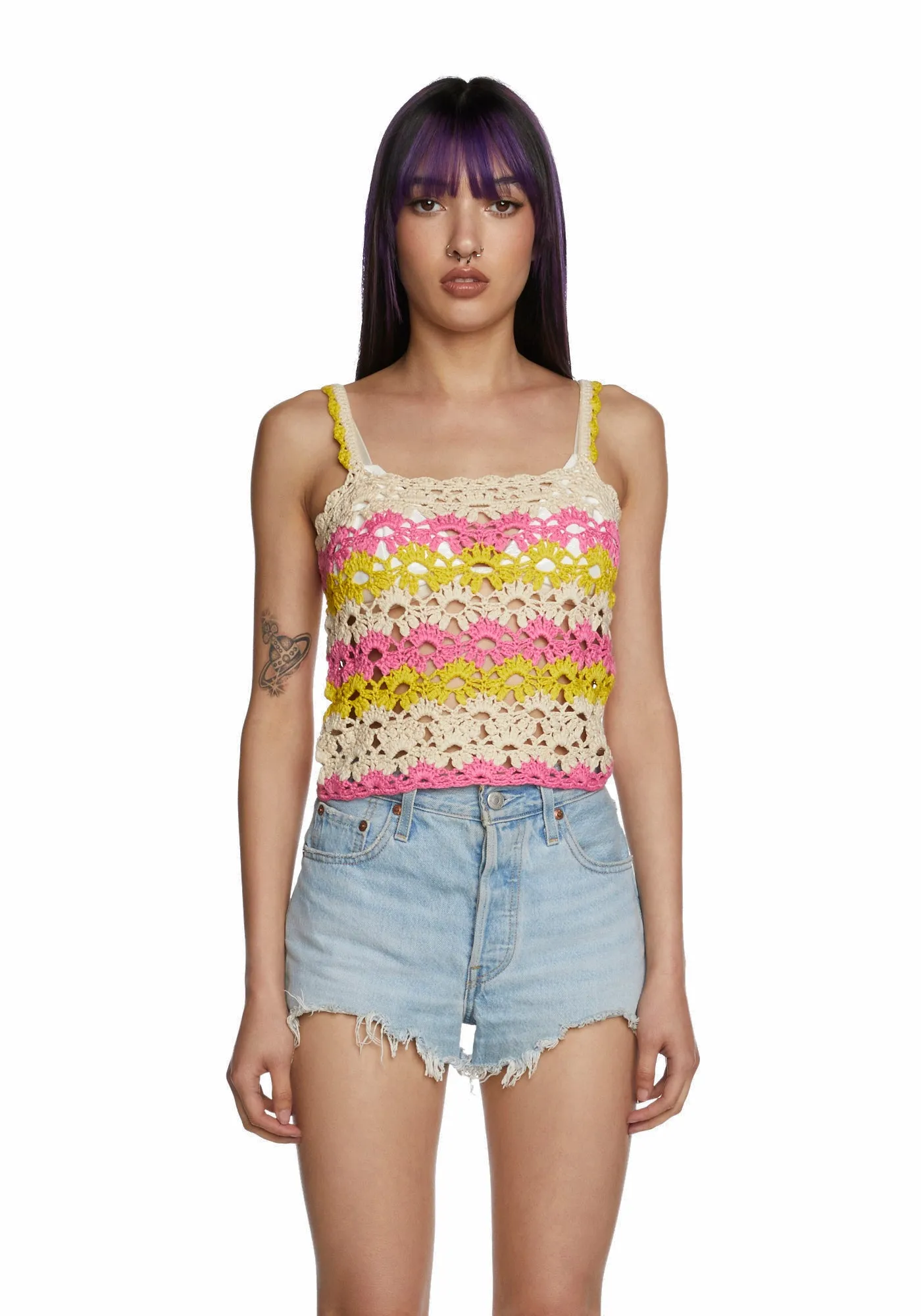 Easy Daze Crochet Tank sold by Dolls Kill