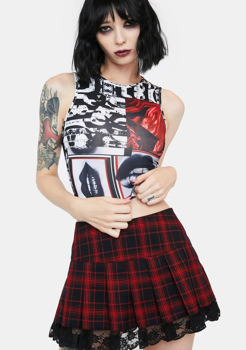 Smack Talk Patchwork Crop Top sold by Dolls Kill product image thumbnail 2