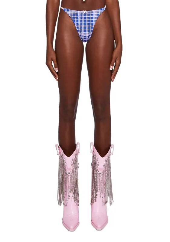 Strappy Check Bikini Bottom sold by Dolls Kill