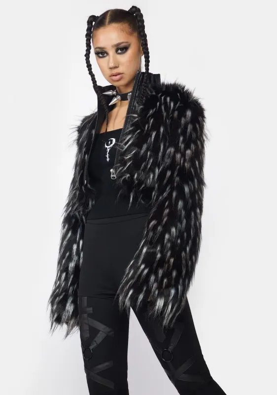 Goth Dark Plush Short Coat sold by Dolls Kill