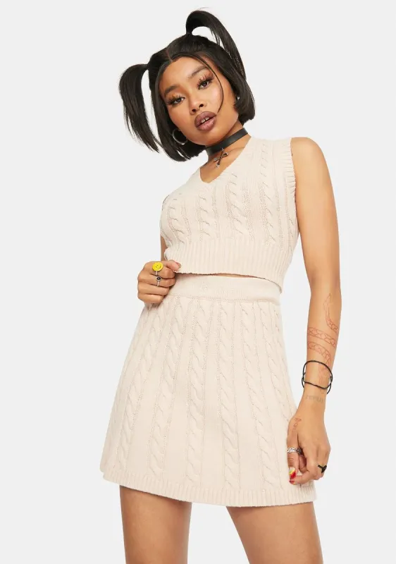 Blush Knit Skirt sold by Dolls Kill
