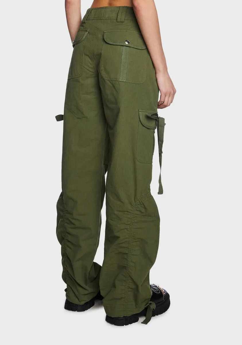 Olive On My Grind Cargo Pants sold by Dolls Kill product image thumbnail 4