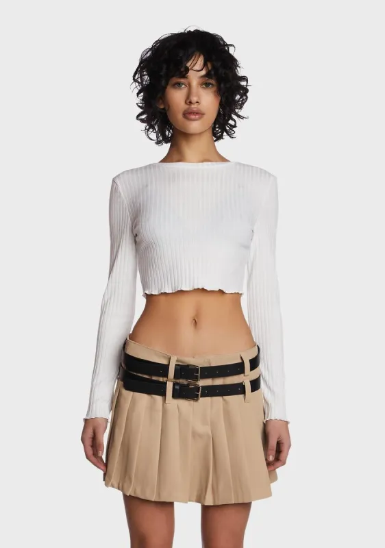 Blanc Cozy Joint Cropped Sweater sold by Dolls Kill